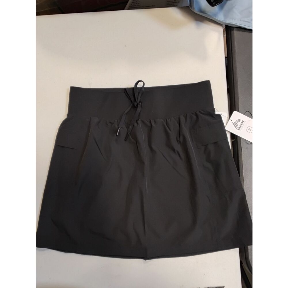 RBX Black Athletic Skort with Drawstring Waistband
